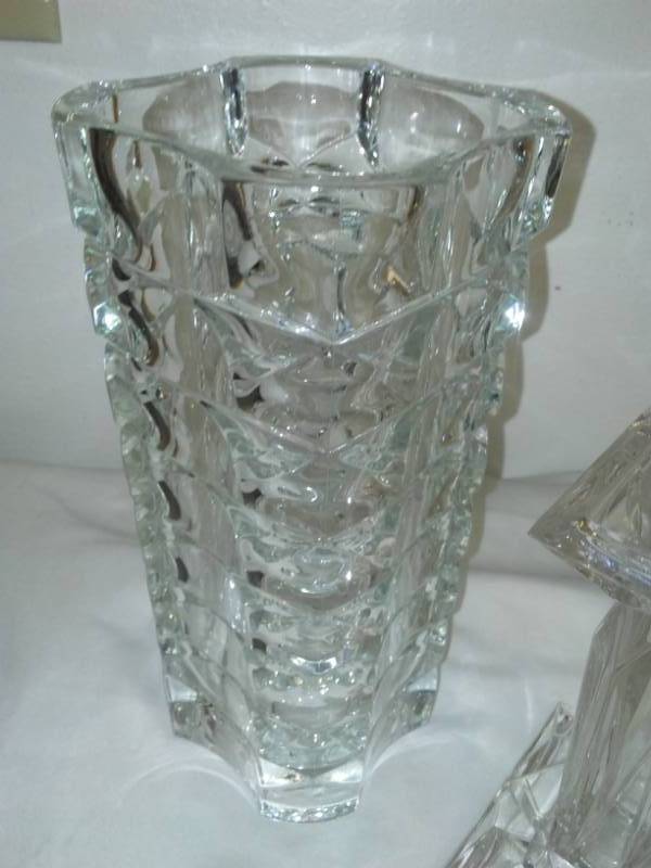 lot 81 image: 6 pieces lead crystal vases and more.