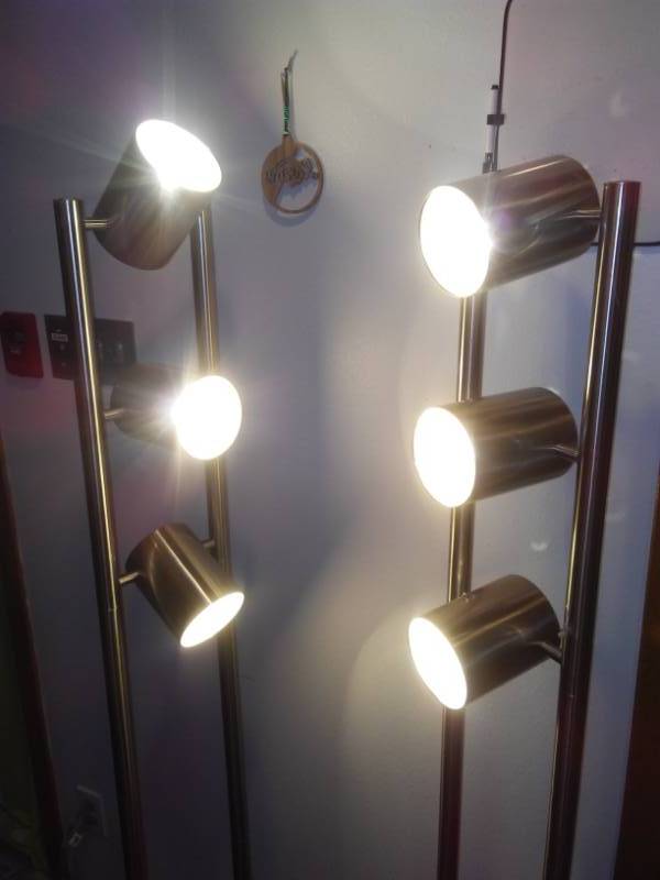 lot 105 image: 2 mid-century modern style Chrome floor lamps