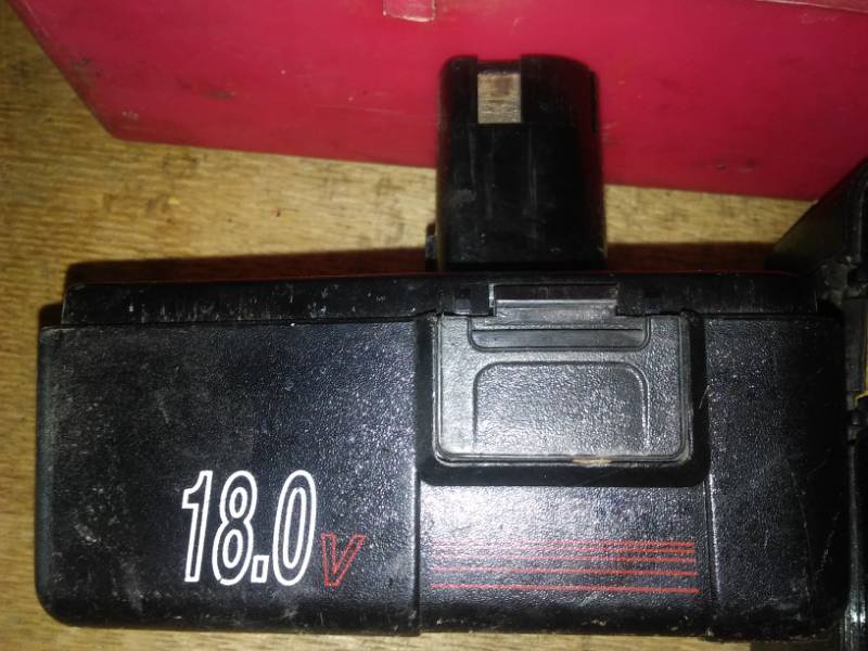 lot 116 image: Man stuff - set of three roadside flares, DOT, (2) Craftsman 18 volt batteries, PTO connector.
