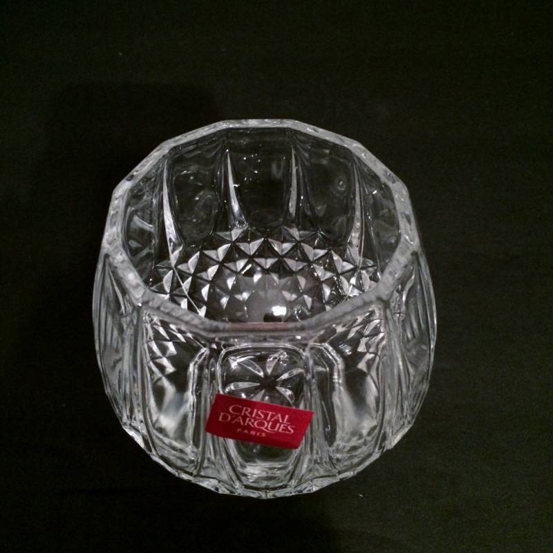 lot 19 image: Vintage Crystal DArques Paris Votive Candle Holder With Sticker - Excellent Condition