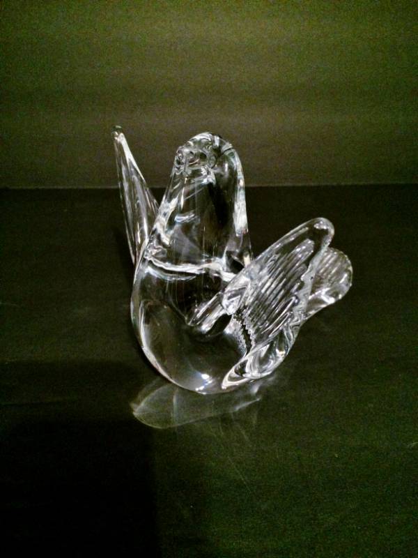 lot 21 image: Vintage F.M. Ronneby Art Glass Dove Figurine Paperweight Konstglas Sweden - RARE Signed by Artist & Numbered