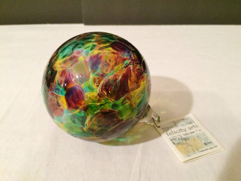lot 42 image: Beautiful Artist Created Happy Ball Ornament Color Called Glass Church From Felicity Arts - Excellent Condition