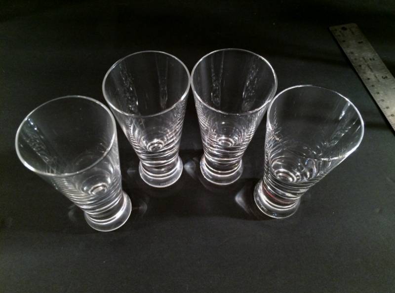 lot 70 image: MARQUIS by WATERFORD VINTAGE MINI PILSNER GLASSES SET OF 4 FOR BEER TASTINGS ETC. - EXCELLENT CONDITION