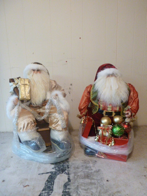 lot 65 image: 2 Large Santa Claus Figures