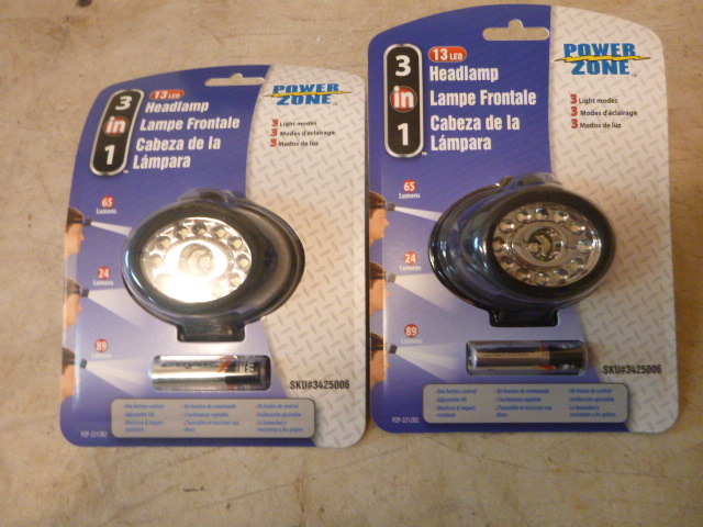 lot 39 image: 2 Power Zone 3 in 1 Head Lamps