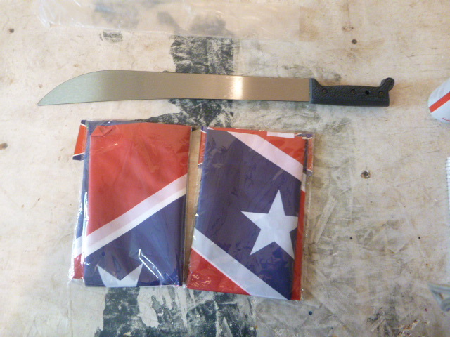 lot 91 image: Karge Knife (Sword) and 2 Flags