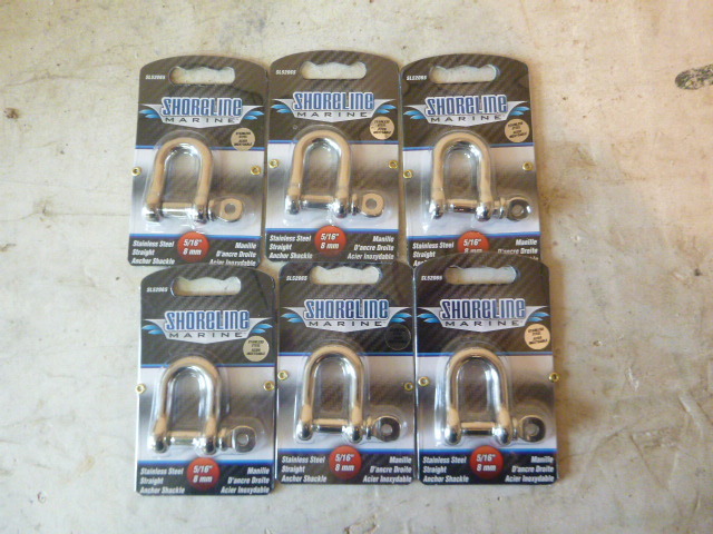 lot 111 image: 6 Shoreline Marine Stainless Steel Straight Anchor Shackles
