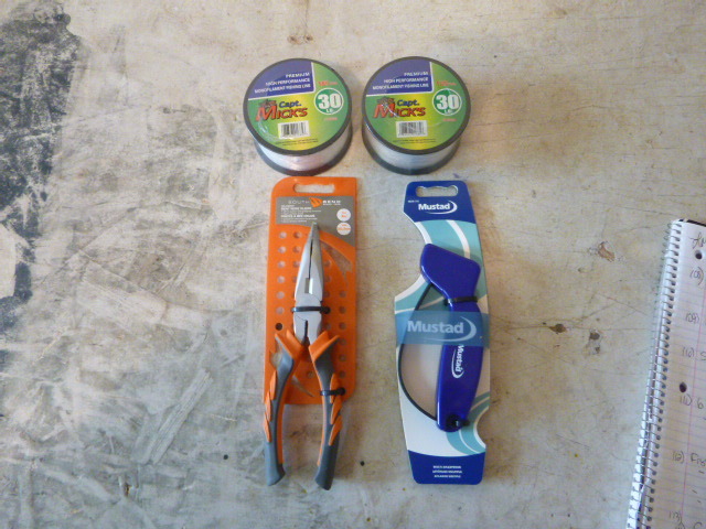 lot 113 image: Fishing Line, Pliers, Multi-Sharpener