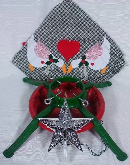 lot 73 image: Tree Stand, Lighted Topper & Tree Skirt