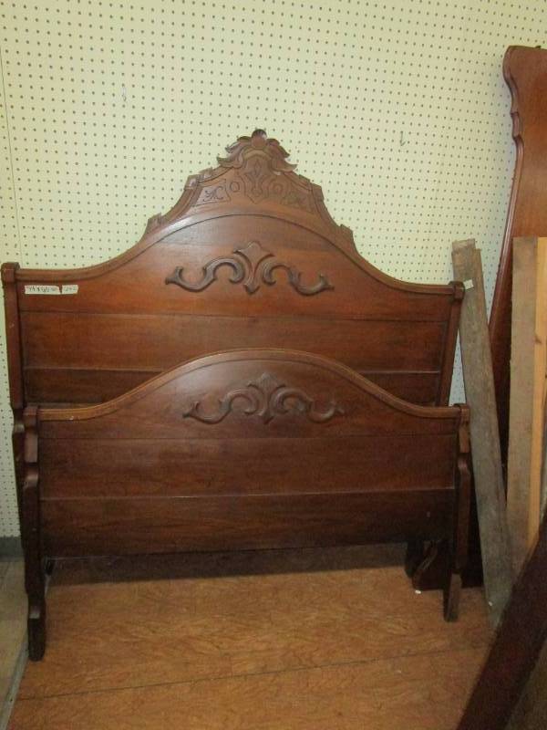 lot 20 image: Antique Bed, Frame Headboard, FootBoard, Rails