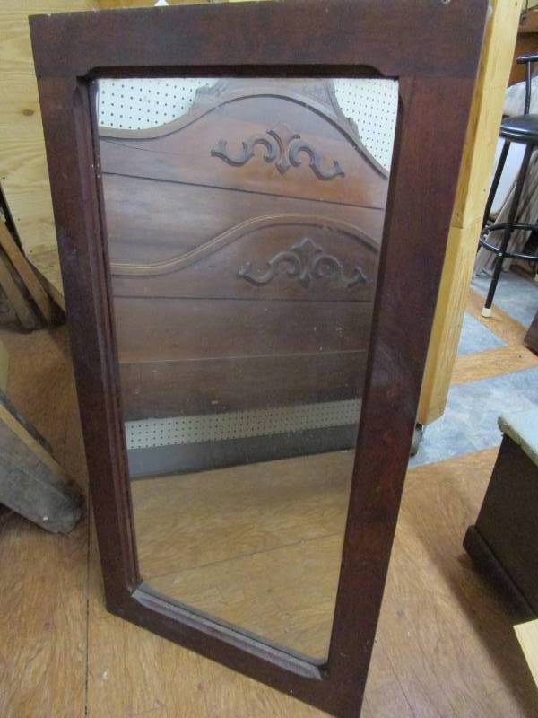 lot 23 image: Old Wood Frames Hanging Mirror