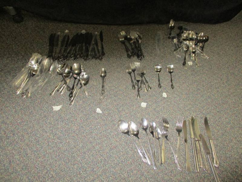lot 84 image: 88 is a beautiful set of silverware and we added 14 misc extra pieces