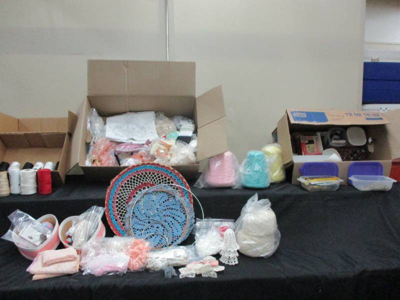 lot 109 image: Serger Thread, Crocherting Yarn and Various craft items