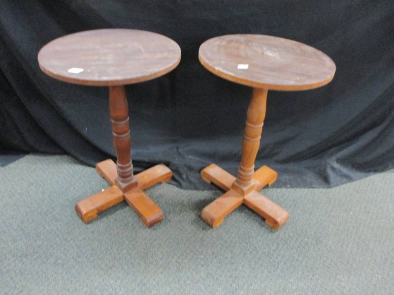 lot 127 image: Two round tables 20 round x 29 14 tall