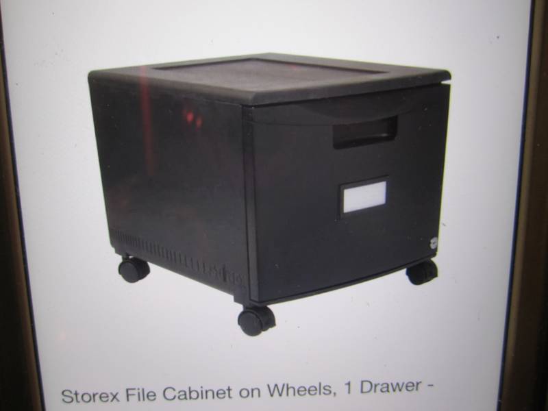 lot 72 image: Storex File Cabinet on Wheels with ...