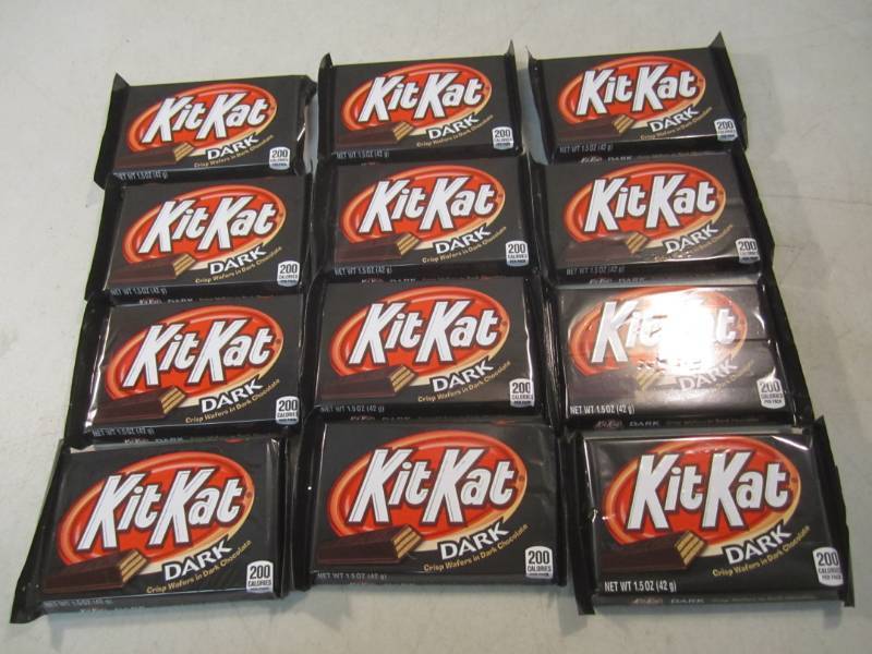 lot 91 image: 12 Dark Chocolate Kit Kat Bars Best...