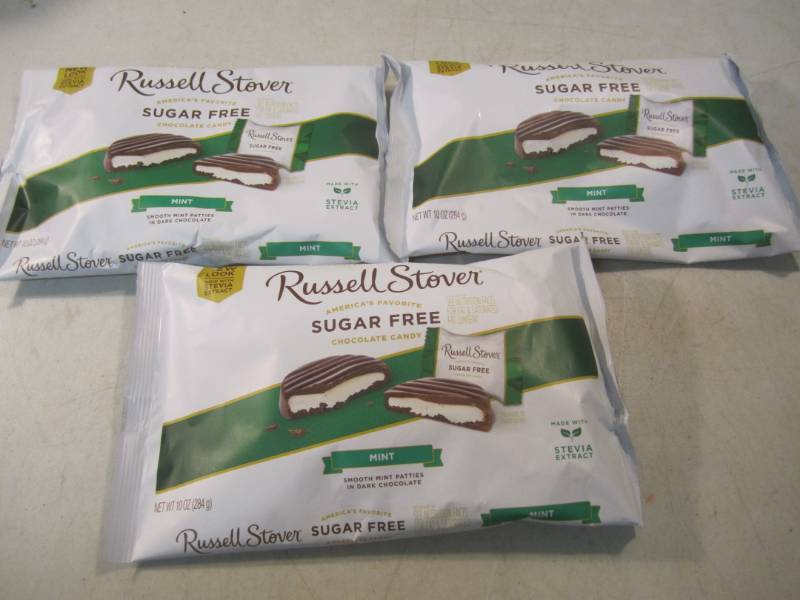 lot 103 image: 3 Bags of Russell Stover Mint Patti...
