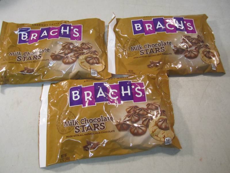 lot 127 image: 3 Bags of Brachs Milk Chocolate Sta...