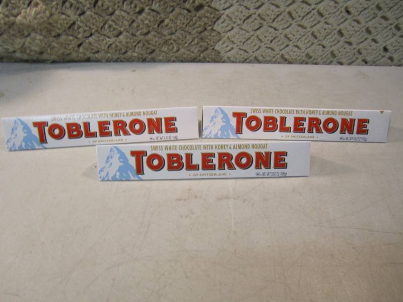 lot 135 image: 3 Bars of Toblerone of Switzerland ...