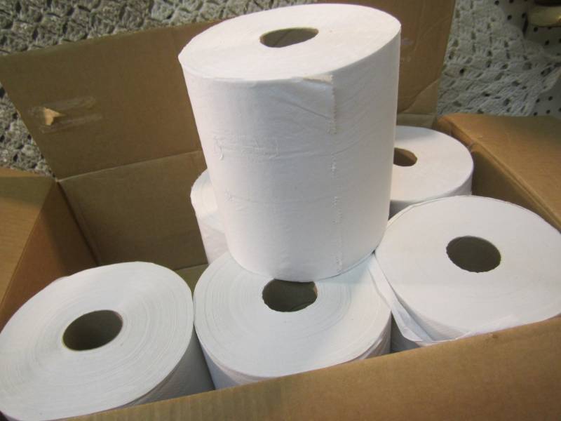 lot 170 image: Case of 6 Rolls of White Hardwound ...