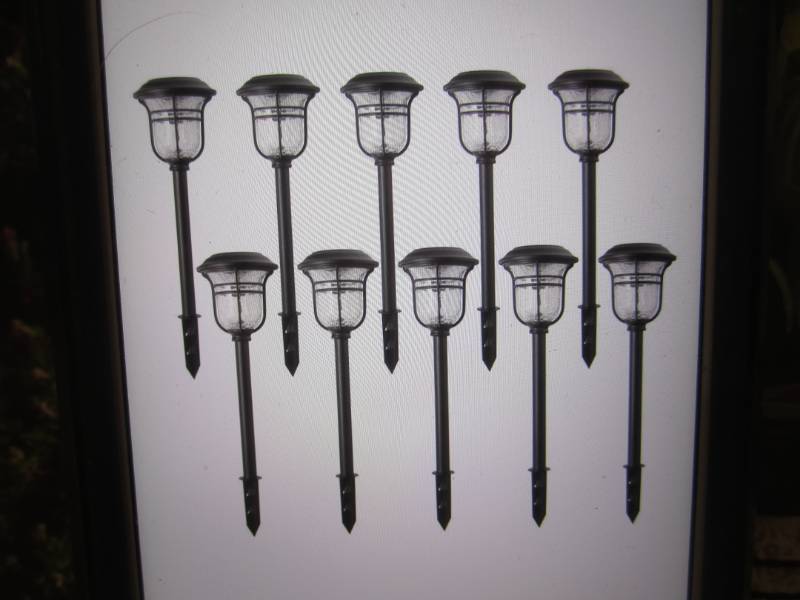 lot 203 image: Hampton Bay 10-Pack of LED Solar Pa...