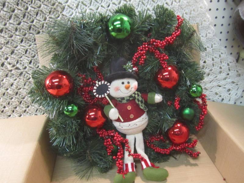 lot 212 image: 21 Light Up Snowman Wreath New in ...