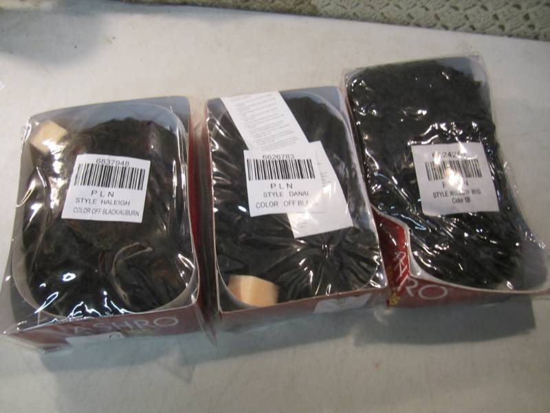 lot 222 image: Lot of 3 Ashro Wigs Retail $39.95 -...