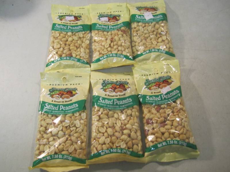 lot 244 image: 6 Bags of Salted Peanuts Best by Fe...