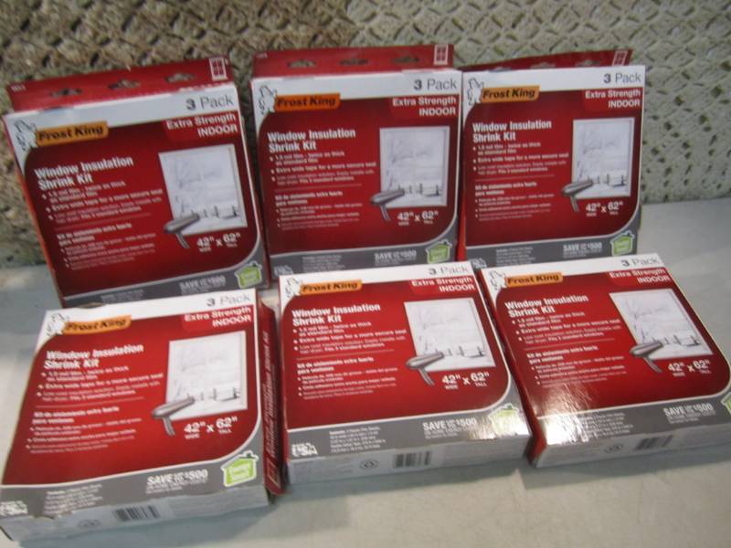 lot 290 image: 6 Boxes of Frost King 3-Pack Window...