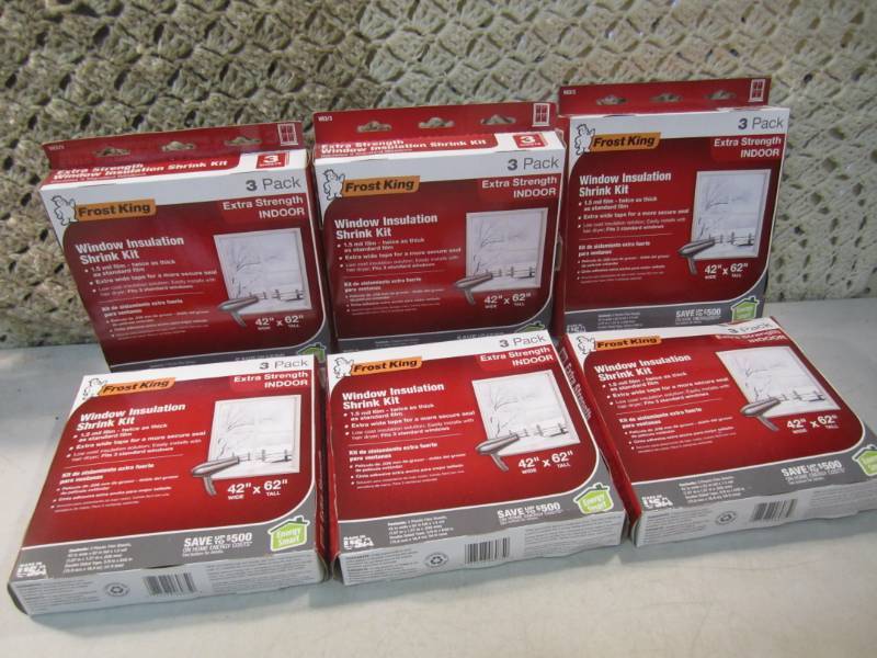 lot 291 image: 6 Boxes of Frost King 3-Pack Window...