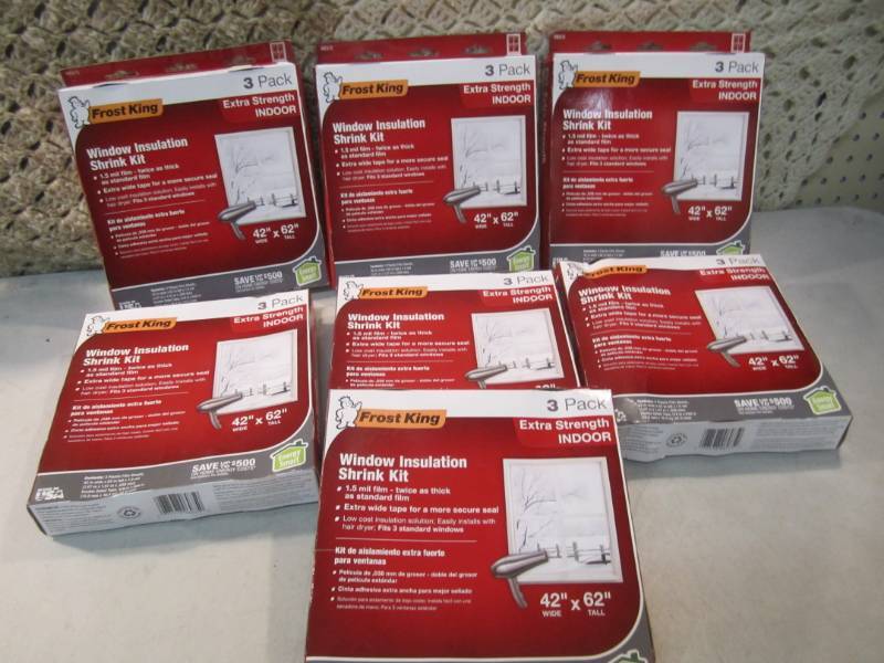 lot 292 image: 7 Boxes of Frost King 3-Pack Window...