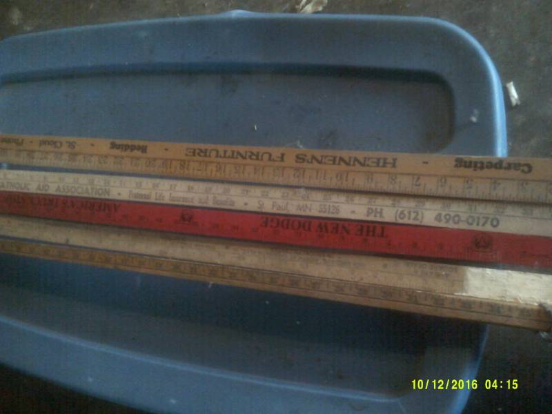 5 WOODEN YARD STICKS