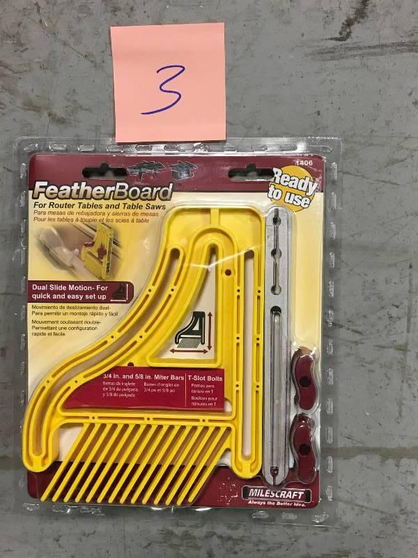 lot 3 image: Milescraft Tablesaw Or Router Table Material Holder 58  W