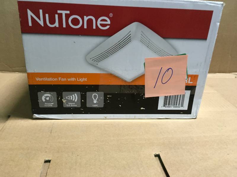 lot 10 image: Nutone 769RL Ceiling FanLight, Incandescent, 70 CFM -