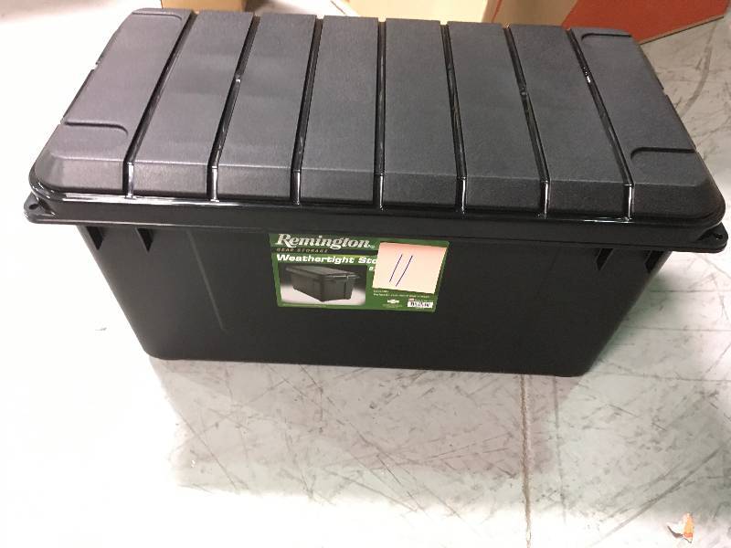 lot 11 image: 82 Qt. Remington Weather Tight Store-It-All Storage Bin in Black