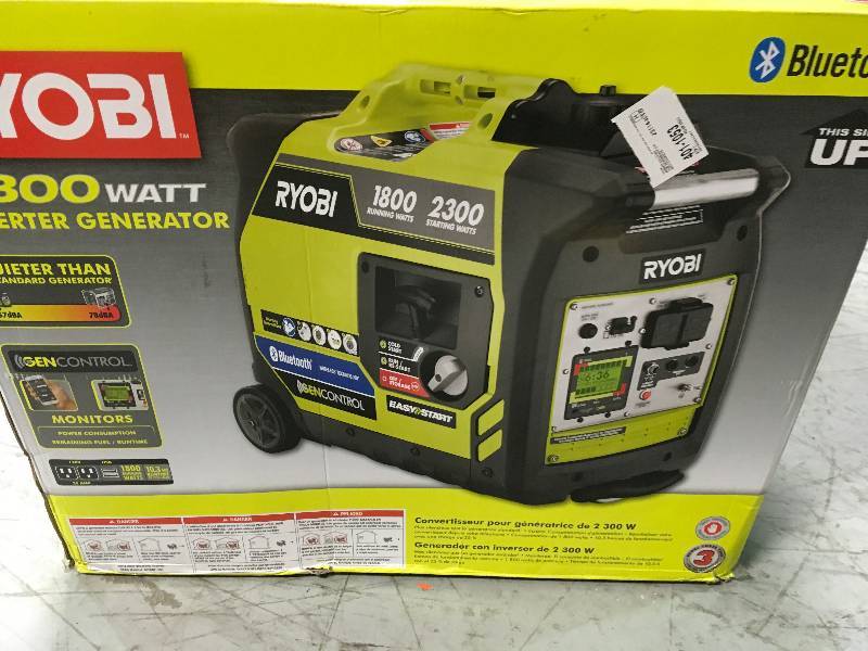 lot 17 image: Ryobi Bluetooth 2,300-Watt Super Quiet Gasoline Powered Digital Inverter Generator