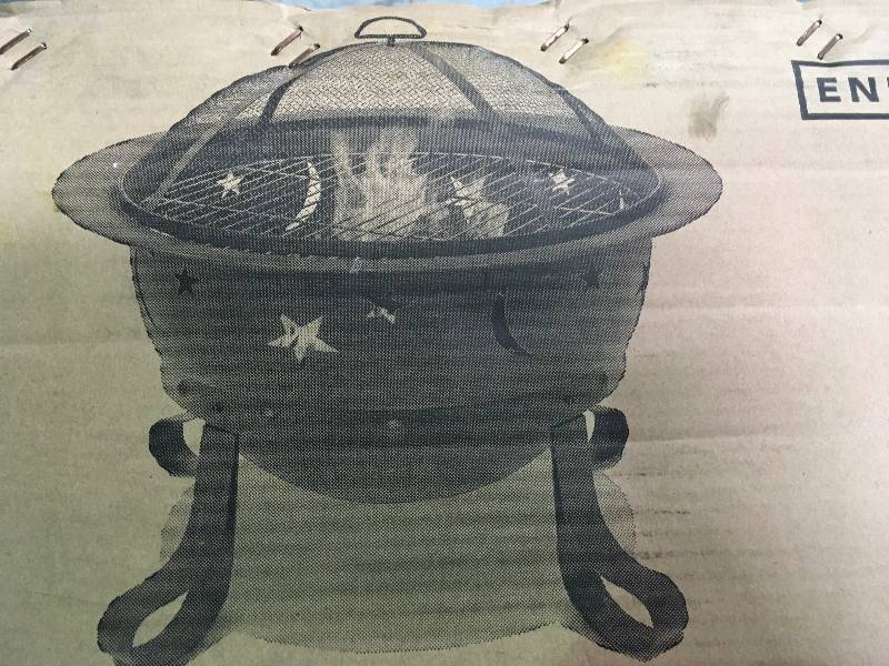 lot 18 image: Cauldron Stars and Moons Bronze Fire Pit