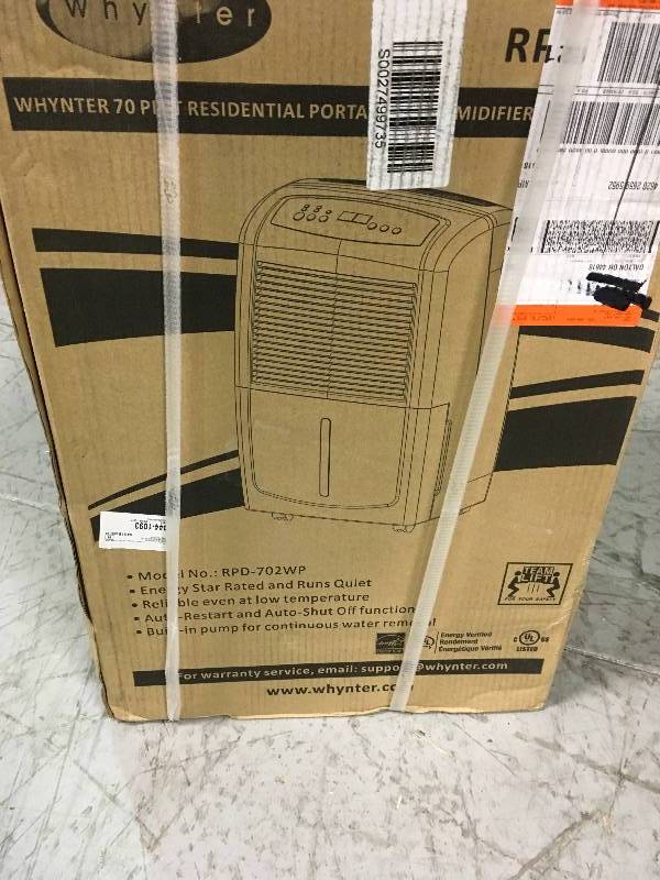 lot 24 image: WHYNTER 70-Pint Portable Dehumidifier with Pump, ENERGY STAR