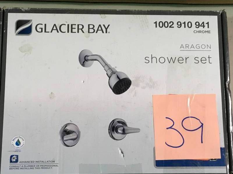 lot 39 image: Aragon 2-Handle 1-Spray Shower Faucet in Chrome (Valve Included)