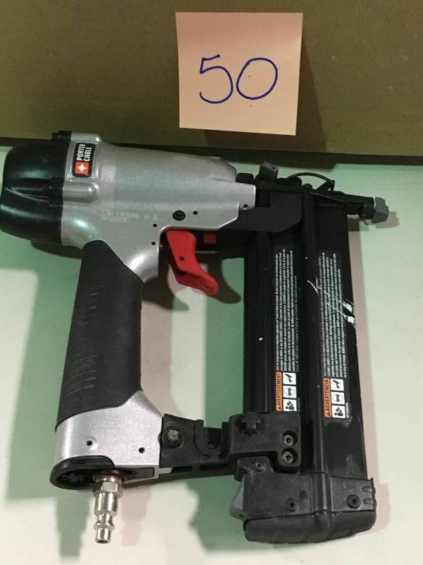 lot 50 image: PORTER CABLE 18-Gauge Pneumatic Brad Nailer In good condition.