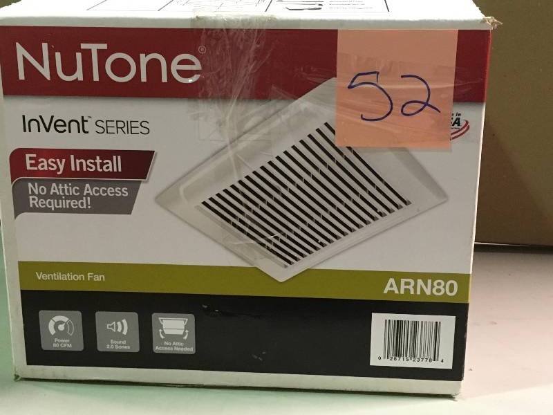 lot 52 image: InVent Series 80 CFM Ceiling Roomside Installation Bathroom Exhaust Fan