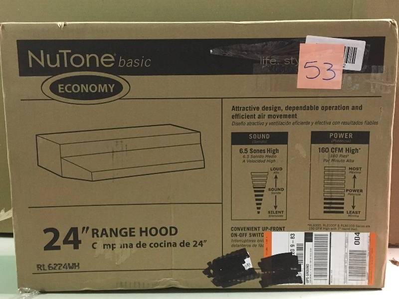 lot 53 image: RL6200 Series 24 in. Ductless Under Cabinet Range Hood with Light in White