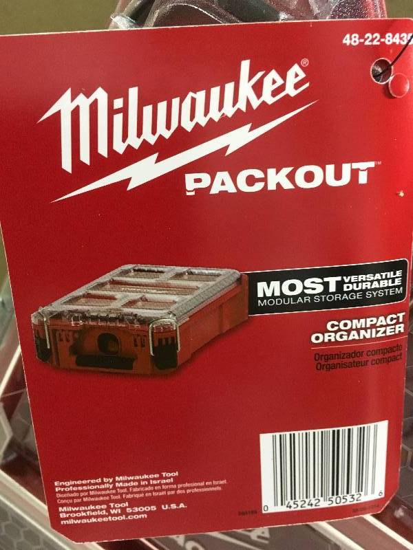 lot 56 image: Milwaukee 48-22-8435 PACKOUT 5-Compartments Small Parts Organizer