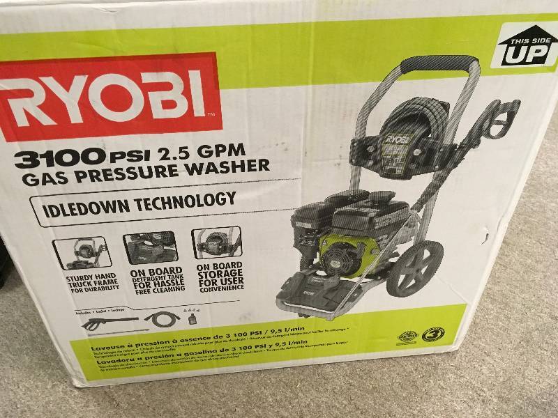 lot 66 image: Ryobi  3,100-PSI 2.5-GPM 212cc Gas Pressure Washer with Idle Down  In good condition.