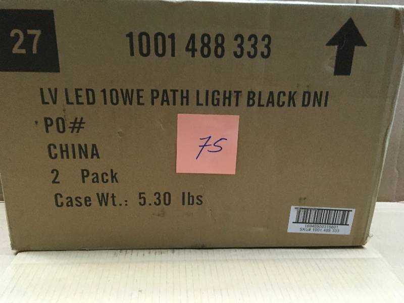 lot 75 image: Hampton Bay Low-Voltage Black Outdoor Integrated LED Landscape Path Light CASE OF 2 PACK