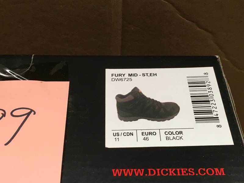 lot 89 image: Fury Mid Men Size 11 BlackGray RubberMesh Safety Work Boot