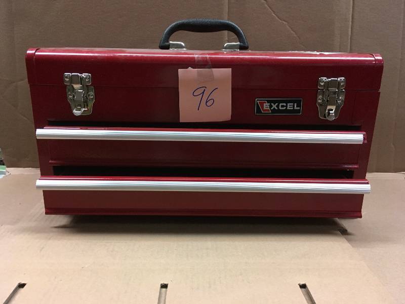 lot 96 image: EXCEL 2 DRAWER TOOL CHEST RED