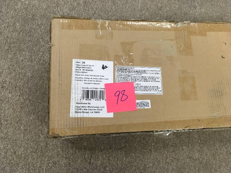 lot 98 image: Ryobi 110 MPH 480 CFM Variable-Speed Turbo 40-Volt Lithium-ion Cordless Jet Fan Leaf Blower - Battery and Charger Not Included