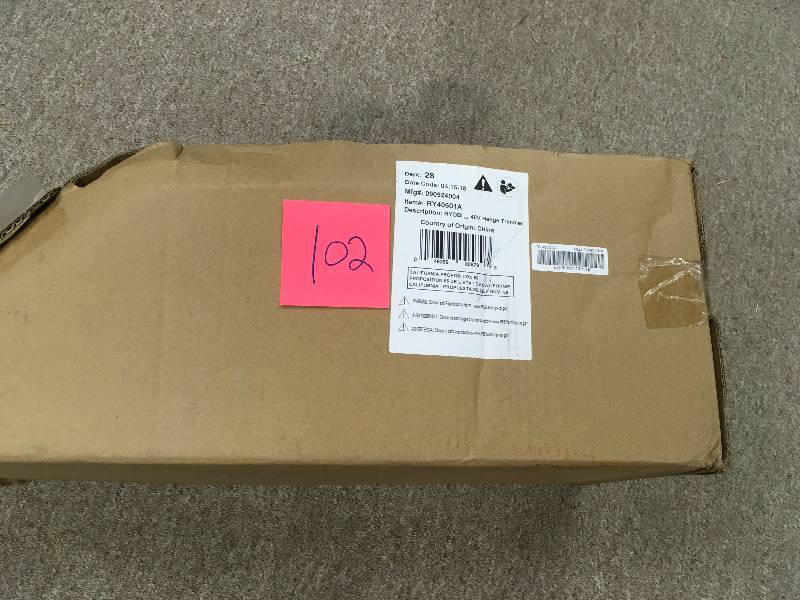 lot 102 image: Ryobi 24in. 40-Volt Lith-ion Cordless Hedge Trimmer (Bare Tool)