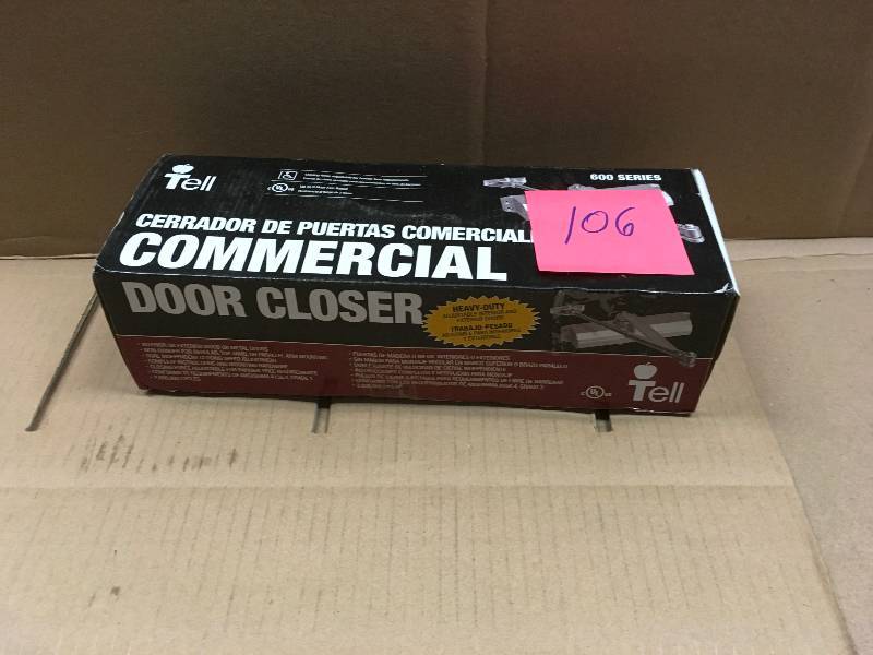 lot 106 image: Aluminum Heavy-Duty Adjustable 1-4 Door Closer